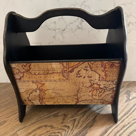 Arister Gifts Inc. Old World Map Magazine Basket - Picture 1 of 8